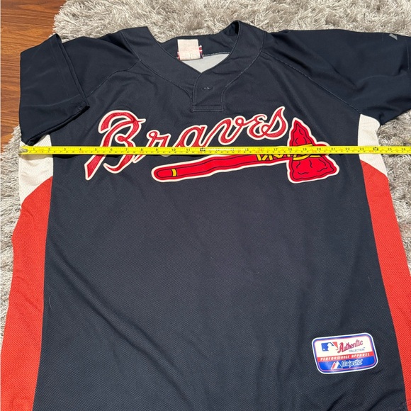 Atlanta Braves Baseball Jersey #13 Mens L/XL Majestic Cool Base - Picture 5 of 5